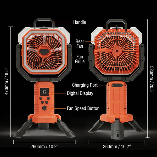 Sakerplus® Camping Fan Portable Adjustable Height Stand