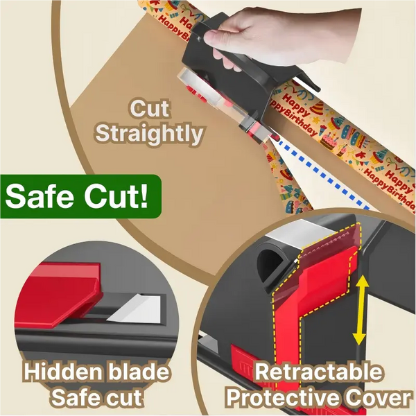 Sakerplus® Wrapping Paper Cutter Tape Dispenser Kit