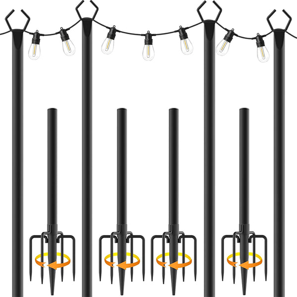 Sakerplus® Outdoor Patio String Light Poles