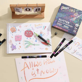 Sakerplus® Glitter Markers Dual Tip Set