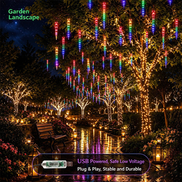 Sakerplus® Outdoor Multicolor Music Sync Icicle Lights