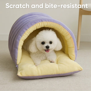 Sakerplus Warm Corduroy Pet Cave Bed