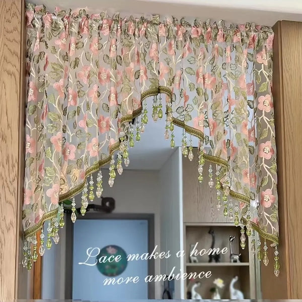 Sakerplus® Bedroom Lace Curtain With Adjustable Rod