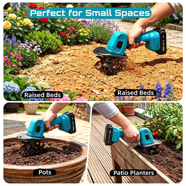 Sakerplus® Mini Cordless Electric Garden Tiller Cultivator