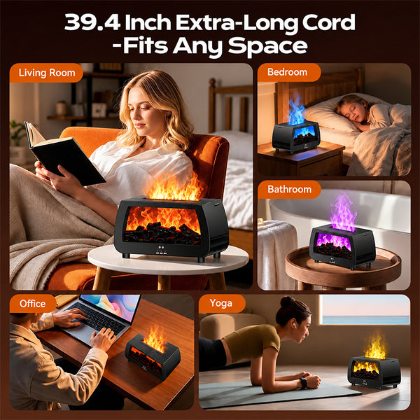 Sakerplus® Sound Reactive Fireplace Essential Oil Diffuser