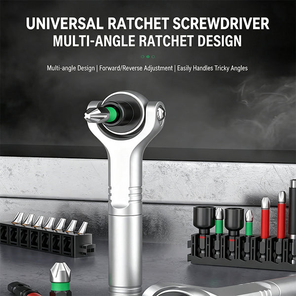 Sakerplus® Universal Multi-Angle Ratchet Screwdriver Set
