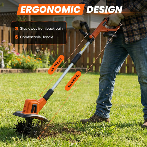 Saker® Cordless Electric Garden Tiller Cultivator