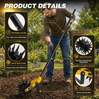 Sakerplus® Manual Rotary Garden Tiller Weeder