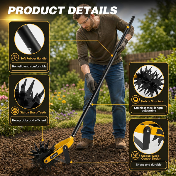 Sakerplus® Manual Rotary Garden Tiller Weeder