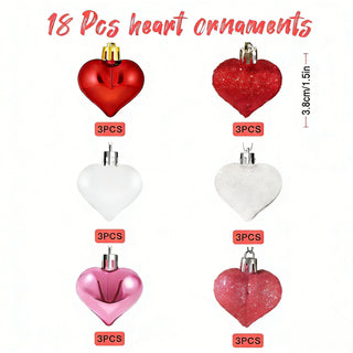 Árbol de abedul de mesa LED Sakerplus® con 18 adornos de corazón