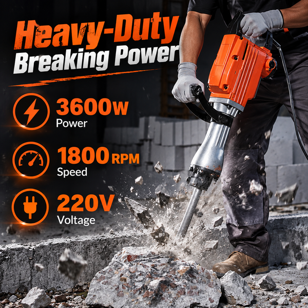 Sakerplus® Heavy Duty Concrete Demolition Jack Hammer