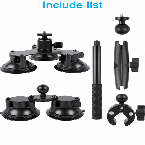 Sakerplus® Action Camera Suction Mount Kit
