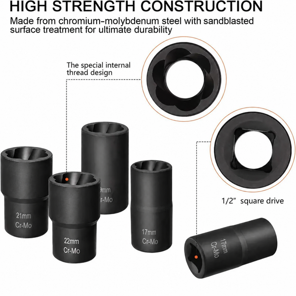 Sakerplus® Damaged Lug Nut Extractor Set