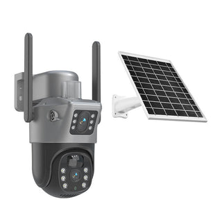 Sakerplus Dual Lens Solar Security Camera Outdoor