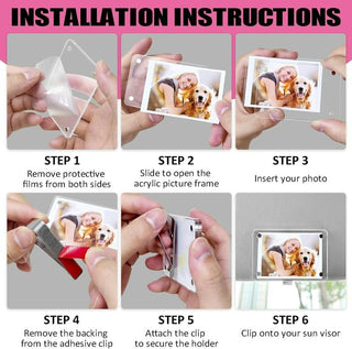 Sakerplus® Magnetic Car Sun Visor Photo Holder