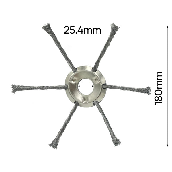 Sakerplus® 6 inch Steel Wire Brush Cutter Trimmer Head