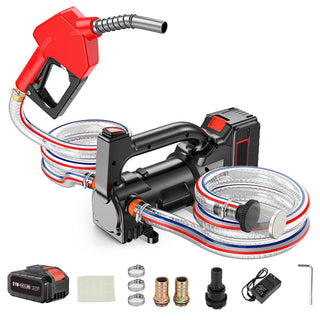 Cordless Battery Fuel Transfer Pump for Diesel, Kerosene and Water｜Powerful 360W Copper Motor｜780GPH High-Speed Liquid Transfer｜Automatic Shut-Off Fuel Nozzle｜Portable Rechargeable Pump for Farming, Camping, Vehicles, Machinery and Outdoor Refueling Tasks｜Long-Range Suction and 39.4FT Head｜Efficient, Safe and Convenient Multi-Purpose Fuel Pump System