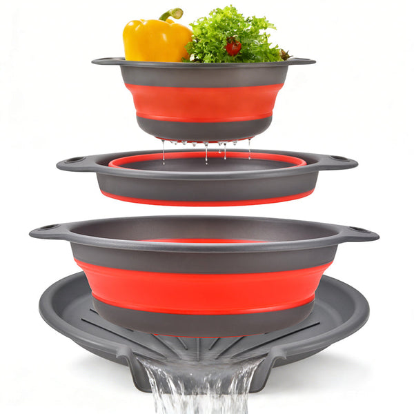 Sakerplus® Collapsible Silicone Kitchen Strainer Set