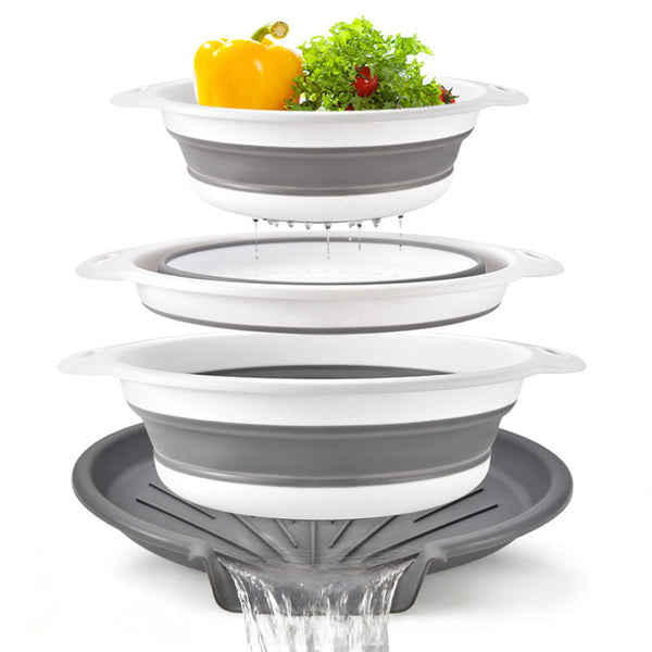 Sakerplus® Collapsible Silicone Kitchen Strainer Set
