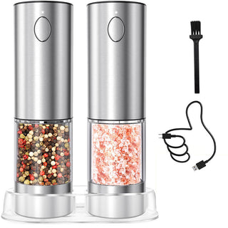 Sakerplus Rechargeable Electric Salt and Pepper Grinder Set