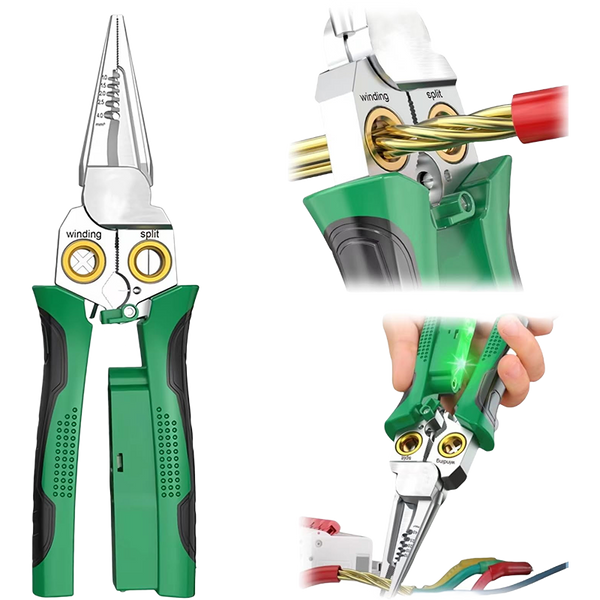 Sakerplus 8-in-1 Voltage Testing Wire Stripper Pliers