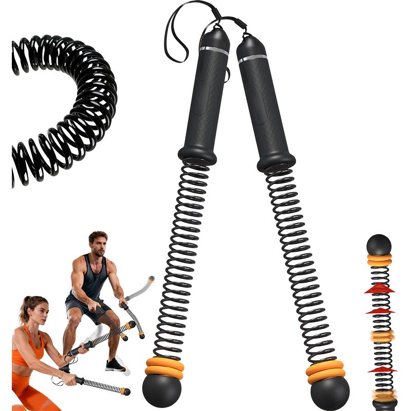 2PCS Ropeless Battle Rope – 20" Length, Home Gym HIIT, Low-Impact Cardio, Black, Unbranded
