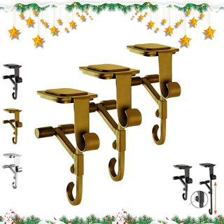 Sakerplus Adjustable Fireplace Garland and Stocking Hanger