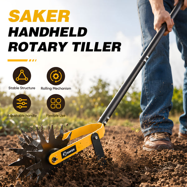 Sakerplus® Manual Rotary Garden Tiller Weeder