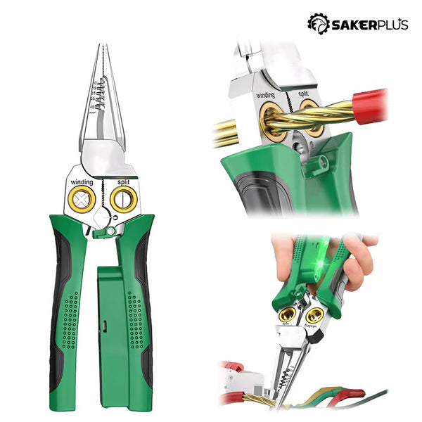 Sakerplus® 8-in-1 Voltage Testing Wire Stripper Pliers