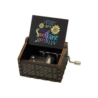 Sakerplus® Wooden Hand Crank Music Box