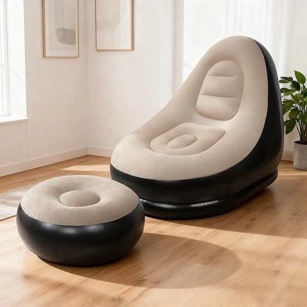 Sakerplus® Portable Inflatable Lazy Chair With Footstool