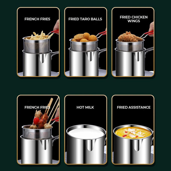 Different cooking uses for multifunctional stainless steel fryer