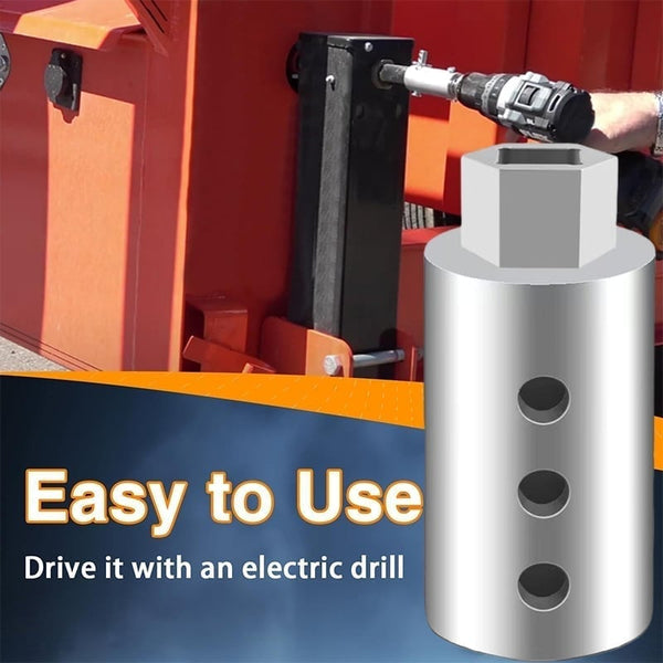 Sakerplus® Stainless Steel Trailer Jack Electric Drill Adapter