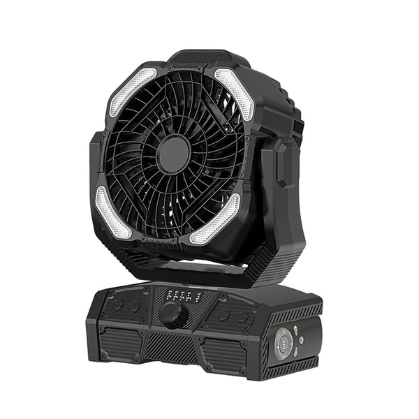 Sakerplus® Rechargeable Portable Camping Fan With LED Light