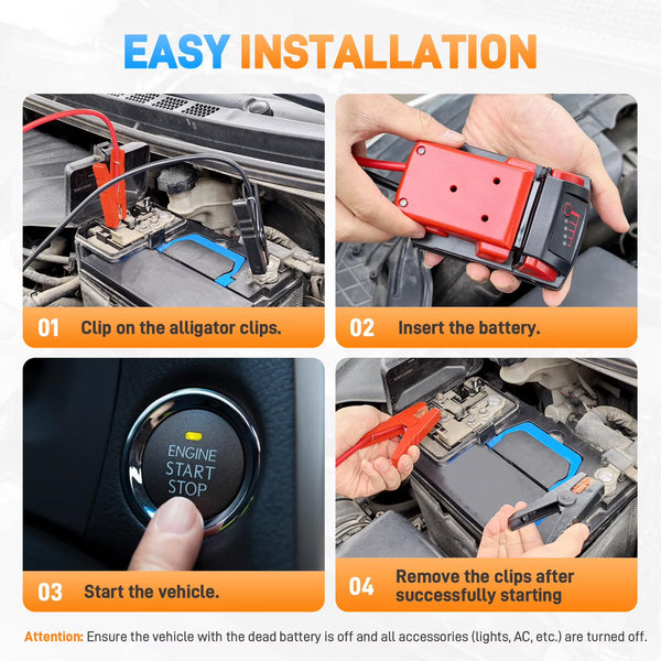 Sakerplus® Portable Battery Jumper Booster Cables