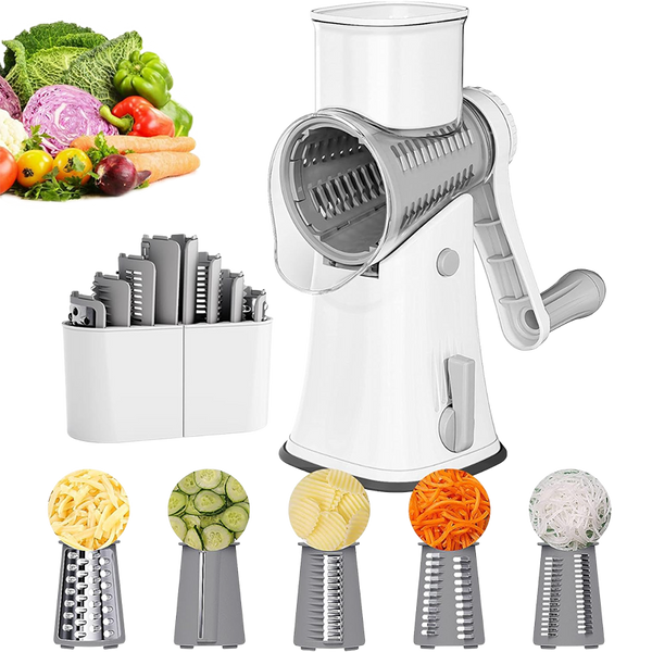 Sakerplus 5 in 1 Rotary Cheese Grater Shredder