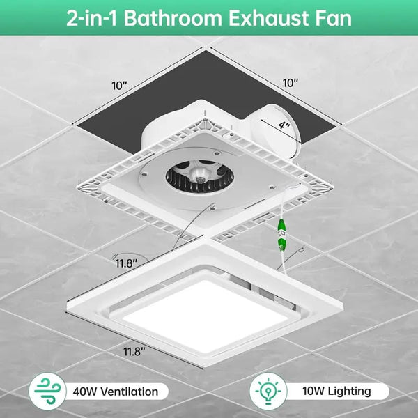 Sakerplus® Bathroom Exhaust Fan With LED Light