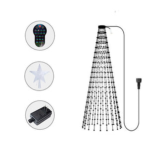 DIY LED Christmas Tree Lights, Smart Color-Changing Christmas Tree Ring Lights for 6–9 ft Trees, 16 String Light Set with Star Topper, App-Free Remote Control, 16 Million Colors, Dynamic Scenes, Customizable Effects, Timer Function, Waterproof IP44 Fairy Lights for Indoor Outdoor Holiday Decorations, Christmas Parties, Winter Displays, Weddings, Yard and Garden Lighting, Easy Installation and Tangle-Free Design for Festive Home Décor
