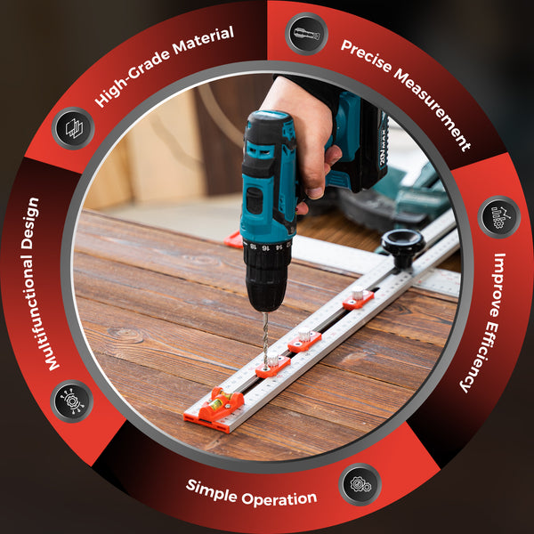 Sakerplus® Accurate Hole Position Marker - SAKER® 4 in 1 Drilling Positioning Ruler