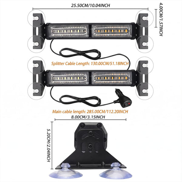 Sakerplus® Windshield Emergency Traffic Advisor Strobe Light Bar