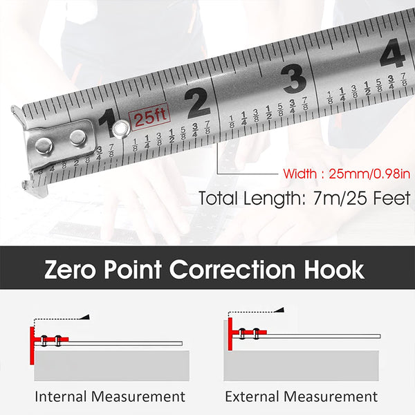 Saker Double-Sided Scale Waterproof Stainless Steel Tape Measure