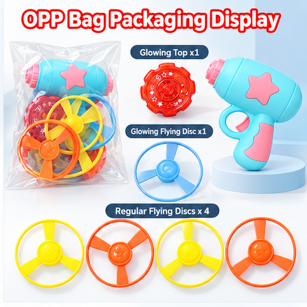 Sakerplus® LED Flying Spinner Launcher Gun Toy