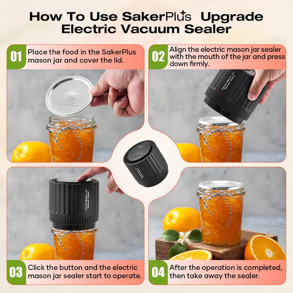 SakerPlus Electric Mason Jar Vacuum Sealer