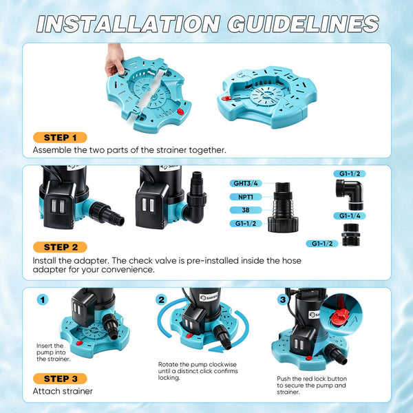 Sakerplus® 1/4 HP Pool Cover Pump