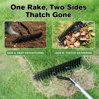 Sakerplus® Heavy Duty Lawn Thatch Rake
