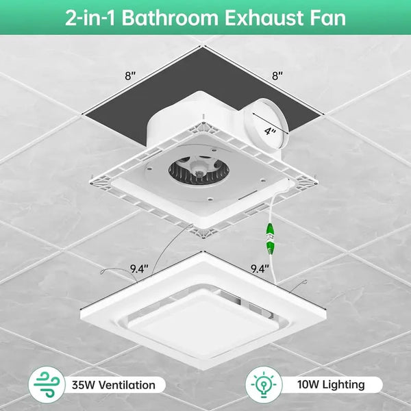 Sakerplus® Bathroom Exhaust Fan With LED Light
