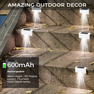 Luces solares para terraza SAKER® para exteriores, paquete de 4