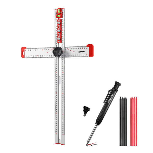 Sakerplus® Accurate Hole Position Marker - SAKER® 4 in 1 Drilling Positioning Ruler