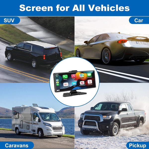 Pantalla inalámbrica Sakerplus® Carplay con cámara para salpicadero 4K