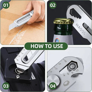 Sakerplus 6 in 1 All-Purpose Portable Stainless Steel Utility Knife